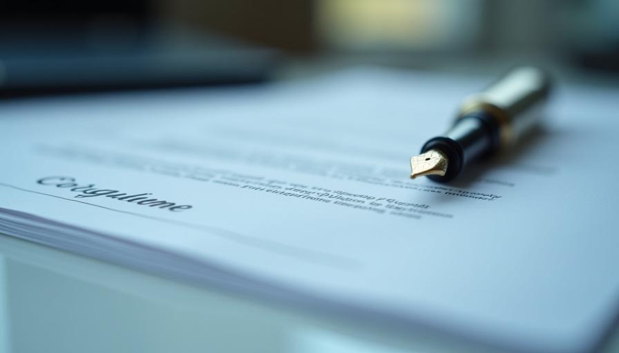 Close up of legal documents and a fountain pen representing legal compliance and data protection
